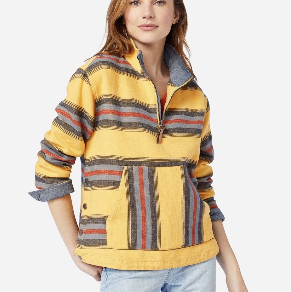 Pendleton Yellow And Red Striped Pullover - image 1